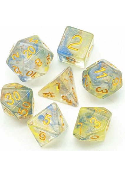 Mavi ve Sarı Tarzı Et Dnd Zar Çift Renkler Girdap D&d Zar D4 D6 D8 D10 D% D12 D20 Çokyüzlü Oyunlar Masa Oyunları Için Zar Seti Mtg Rpg (Yurt Dışından)