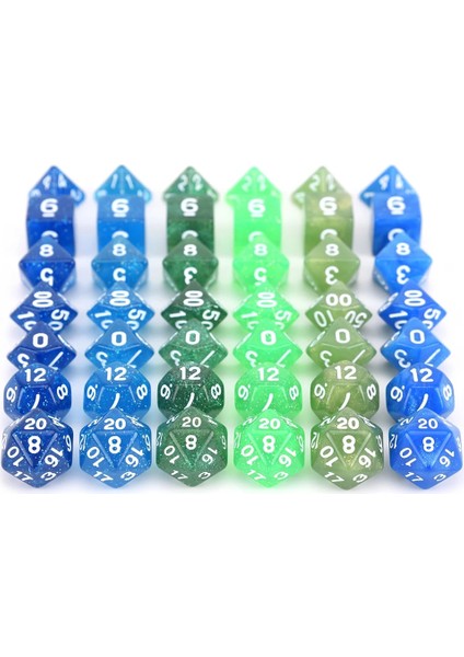 Gl6 Stili Glitter Çokyüzlü Zar ve Rpg Zar Seti D4 D6 D8 D10 D% D12 D20, Dnd Mtg Masaüstü Rpg'leri Için (Yurt Dışından) fırsatları
