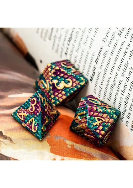 Açık Mor Mavi Tarzı Cusdie Dragon Scale Metal D&d Zar, Dnd Zar, Çokyüzlü Zar Seti, Rol Yapma Oyunu Için Mtg Pathfinder (Yurt Dışından) fırsatları