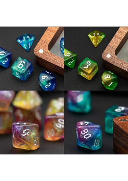 Sarı Yeşil Tarzı Yeni ve Orak Yazı Tipi Dnd Zar Seti D4~D20 Dungeons And Dragons Için Çokyüzlü Zar Rol Yapma Tahta Oyunu ​mtg Rpg D&d Hediye (Yurt Dışından)