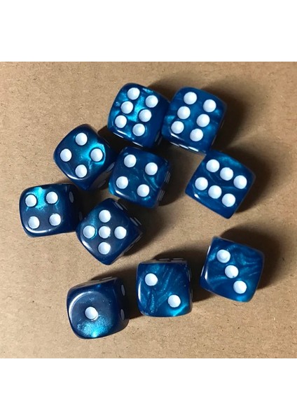 Mavi Stil Yeni ve Yuvarlak Köşe Inci Mücevher Zar Renkli 6 Taraflı Zar Oyun Masası Oyun Eğlence Malzemeleri (Yurt Dışından)