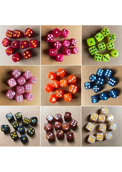 Mavi Stil Yeni ve Yuvarlak Köşe Inci Mücevher Zar Renkli 6 Taraflı Zar Oyun Masası Oyun Eğlence Malzemeleri (Yurt Dışından) fiyatları