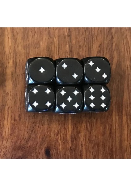 Gümüş Tarzı 6pcslot D6 Zar Siyah Komik Parti Kulübü Pub Kurulu Rpg Oyun Aksesuar 2 Renk Için Yıldız Nokta ile Siyah (Yurt Dışından)