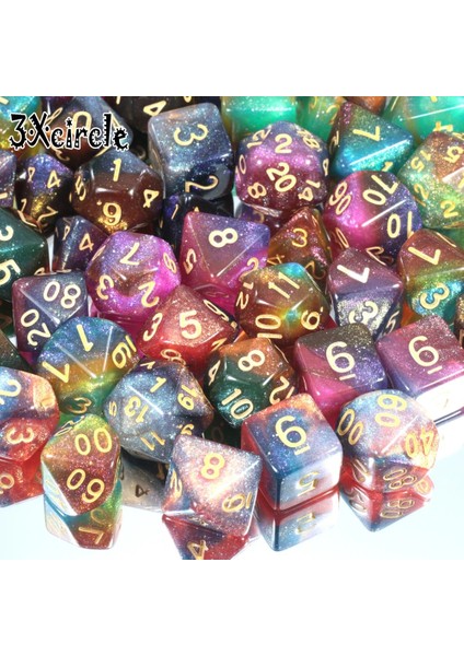 Fırıldak Galaxy-A Stili Romantik Evren Galaxy Zar 7 Piecesset + Dnd Rpg Oyunları Için Pu Deri Çanta Satış Öncesi Yıldızlı Dices Noel Hediyesi (Yurt Dışından) modelleri