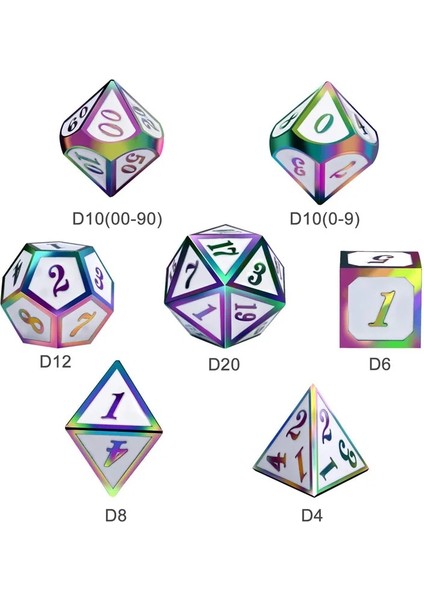 S0004-4 Stili Et Metal Zar D4 D6 D8 D10 D% D12 D20 Dnd Rpg Mtg Masa Masa Oyunları Için (Yurt Dışından) fırsatları