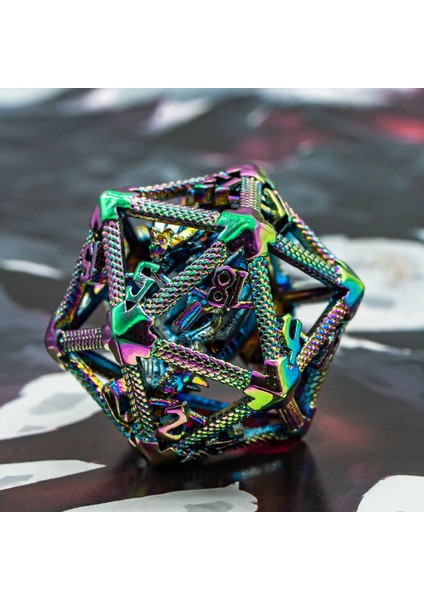 Renkli Stil Cusdie D20 Içi Boş Metal Uçan Ejderha D&d Zar, Ded Dnd Zar, Çokyüzlü Zar, Rol Yapma Oyunu Için Mtg Pathfinder (Yurt Dışından)