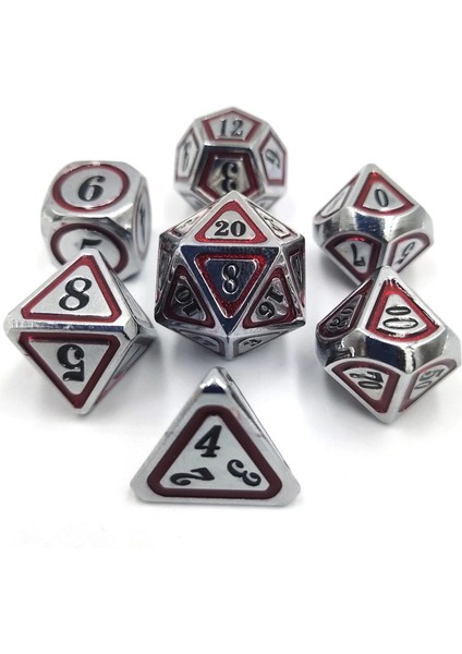 M0010-A Stili 7 Adet Metal Zar Seti Dnd Oyunu Çokyüzlü Katı Metal D & D Zar Seti Rol Yapma Oyunu Için Saklama Çantası Rpg Mtg Dnd Matematik Öğretim (Yurt Dışından)