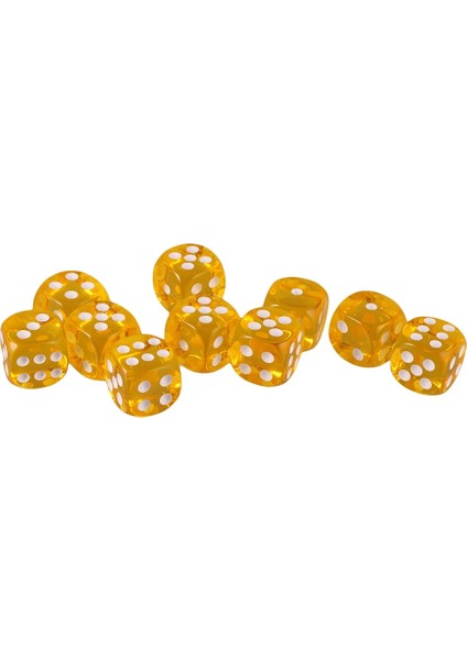 Sarı Stil Trpg Dnd Oyunu Için 10'lu Akrilik Zar Altı Kenarlı Zar Kare Zar Seti (Yurt Dışından)