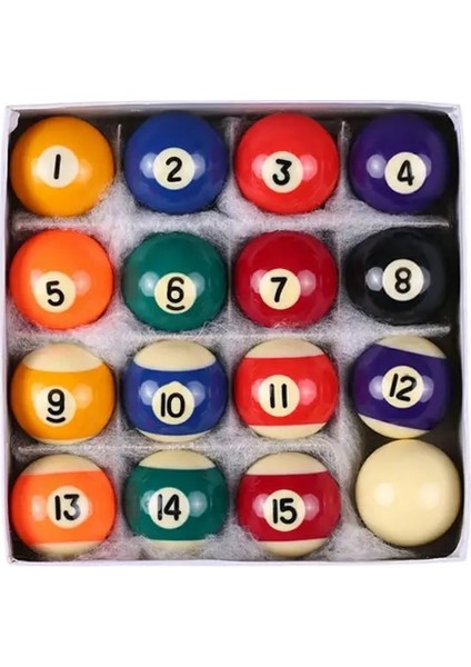 mm Reçine Mini Bilardo Topu Çocuk Oyuncak Küçük Havuz Isteka Topları Tam Set 425E (Yurt Dışından)
