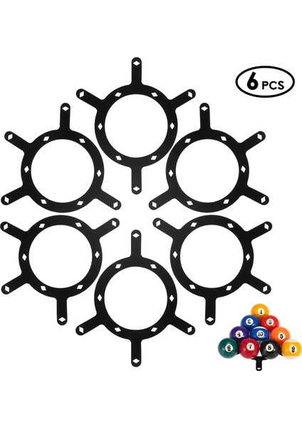 6 Adet Tarzı Magic Ball Rack Bilardo Rack Sheet Cue Ball Rack Üçgen Cue Ball Aksesuar Ball Combo Pack (Yurt Dışından)