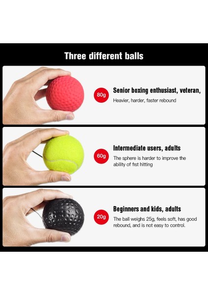 3 Adet Karışık Top Seti C Stili Boks Refleks Hız Yumruk Topu Sanda Boxer Yükseltme Reaksiyon Kuvveti El Göz Eğitim Seti Stres Spor Salonu Boks Muay Thai Egzersiz (Yurt Dışından) fırsatları