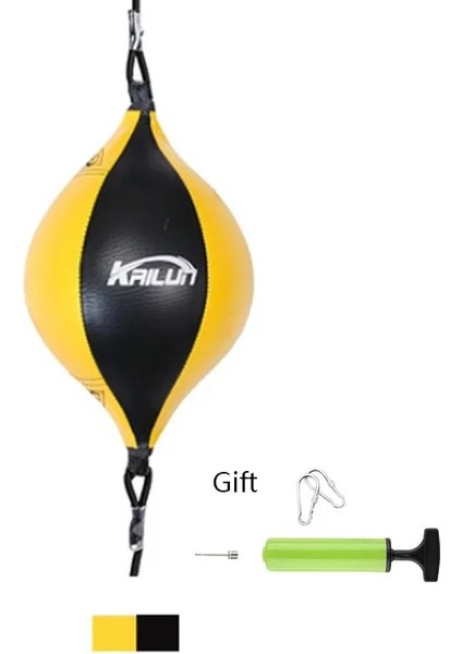 Siyah Sarı Stil Pu Deri Boks Topu Armut Boks Torbası Refleks Hız Topları Muay Thai Fitness Eğitimi Çift Uçlu Boks Hız Topu Yetişkinler Çocuklar (Yurt Dışından)