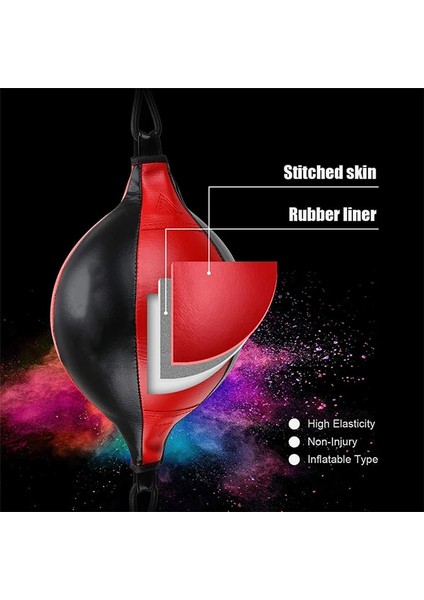 Siyah Sarı Stil Pu Deri Boks Topu Armut Boks Torbası Refleks Hız Topları Muay Thai Fitness Eğitimi Çift Uçlu Boks Hız Topu Yetişkinler Çocuklar (Yurt Dışından) fırsatları