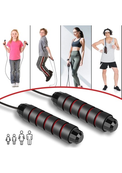 Siyah Stil Dolaşmayan Rulmanlı Atlama Ipi Ayarlanabilir Atlama Ipi Hızı Crossfit Ekipmanları Atlama (Yurt Dışından) indirimleri