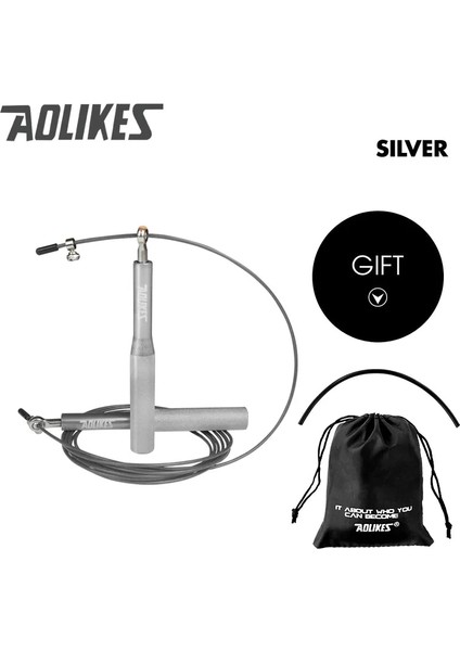 Gümüş YÜKSELTME3203 Stili Crossfit Hız Atlama Ipi Profesyonel Atlama Ipi Mma Boks Spor Için Taşıma Çantası Yedek Kablo ile Egzersiz Eğitimini Atla (Yurt Dışından)