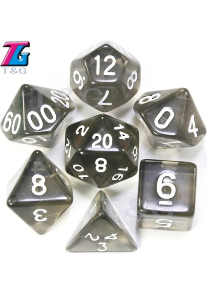 No.10 Tarzı Satış Zar Seti D4, D6, D8, D10, D10%, D12, Dolors Farklı Renk Dnd Oyunu (Yurt Dışından)