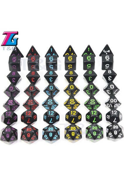 No.10 Tarzı Satış Zar Seti D4, D6, D8, D10, D10%, D12, Dolors Farklı Renk Dnd Oyunu (Yurt Dışından) indirimleri