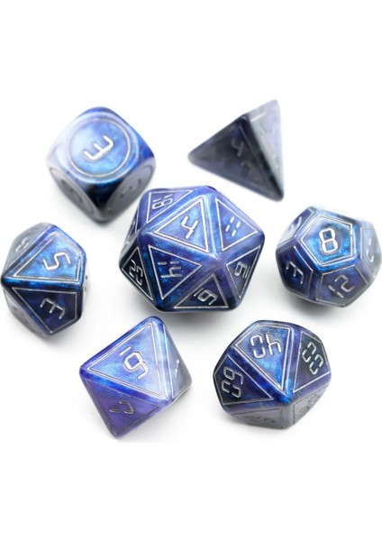 Mavi Siyah Stil Et Double Colors Dnd Dice D&d Dice D4 D6 D8 D10 D% D12 D20 Çokyüzlü Oyunlar D&d Için Zar Seti Dnd Mtg Rpg (Yurt Dışından)
