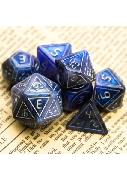 Mavi Siyah Stil Et Double Colors Dnd Dice D&d Dice D4 D6 D8 D10 D% D12 D20 Çokyüzlü Oyunlar D&d Için Zar Seti Dnd Mtg Rpg (Yurt Dışından) fiyatları