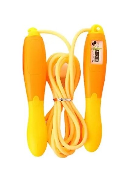 Sarı Stil Spor Vücut Geliştirme Fitness Çocuklar Plastik Saplı Atlama Teli Sayma Ip Atlama Ipi (Yurt Dışından)