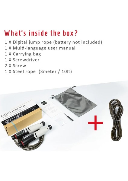 1 Ip Stili ile 2106B Kyto Atlama Ipi Dijital Sayaç Kapalı Açık Hava Fitness Eğitimi Boks Ayarlanabilir Kalori Atlama Ipi Kadınlar Için Egzersiz, Erkekler (Yurt Dışından)