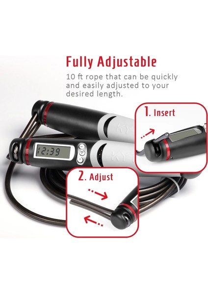 1 Ip Stili ile 2106B Kyto Atlama Ipi Dijital Sayaç Kapalı Açık Hava Fitness Eğitimi Boks Ayarlanabilir Kalori Atlama Ipi Kadınlar Için Egzersiz, Erkekler (Yurt Dışından) modelleri