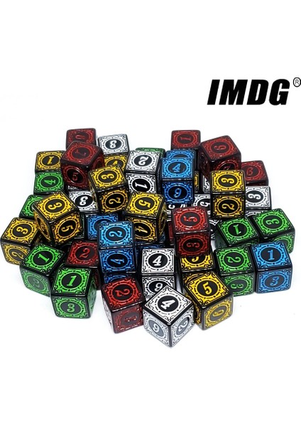 Yeşil Stil Ack Akrilik D6 Oyma Desen Zar 6 Taraflı Aksesuarlar Çokyüzlü Renkli Dnd Zar Dijital Oyun Zar (Yurt Dışından) fiyatları