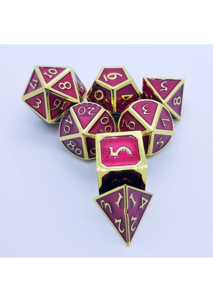 Bordo Tarzı 7 Parça Metal Dnd Zar Rol Yapma Zar For Dungeons And Dragons Rpg Games & Pathfinder Metal Zar Seti (Yurt Dışından)