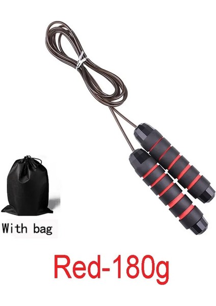KIRMIZI-180G Tarzı 300CM Atlama Ipi Rulman Dolaşmayan Hızlı Hızlı Ip Atlama Ipi Fitness Salonu Egzersiz Ekipmanları Evde Egzersiz Yük Atlama Ipi (Yurt Dışından)