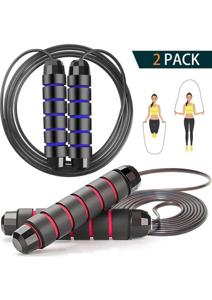 Sarı Stil 2 Paket Hızlı Hız Atlama Ipi Rulman Ayarlanabilir Ip Atlama Ipi Crossfit Egzersiz Fitness Egzersiz Kaymaz Kolu (Yurt Dışından)