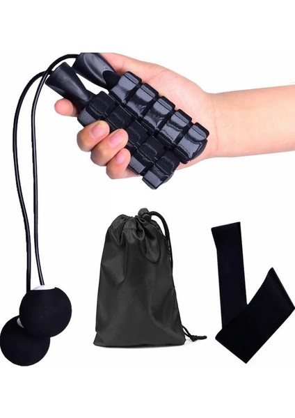 No.4 Tarzı Kablosuz Ip Atlama Ipi B-Rulman Gradyan Pamuklu Kol Akülü Büyük Top Ip Atlama Ipi Fitness ile Dört Parçalı Set (Yurt Dışından)