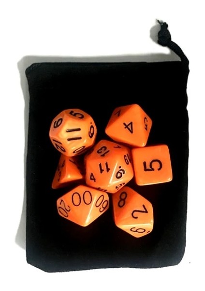 Turuncu Zar Blackbag Stili 7pclot Kadife Zar Çantalı Zar Seti D4, D6, D8, D10, D10%, D12, D20 Masa Oyunu, Dnd, Rpg Zxh Için Renkli Aksesuarlar (Yurt Dışından)
