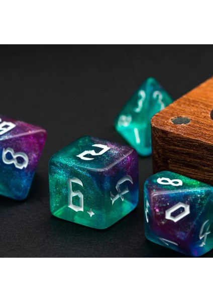 Mor Sarı Stil Yeni ve Orak Yazı Tipi Dnd Zar Seti D4~D20 Dungeons And Dragons Için Çokyüzlü Zar Rol Yapma Tahta Oyunu ​mtg Rpg D&d Hediye (Yurt Dışından)