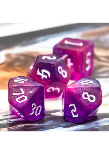 Mor Sarı Stil Yeni ve Orak Yazı Tipi Dnd Zar Seti D4~D20 Dungeons And Dragons Için Çokyüzlü Zar Rol Yapma Tahta Oyunu ​mtg Rpg D&d Hediye (Yurt Dışından)
