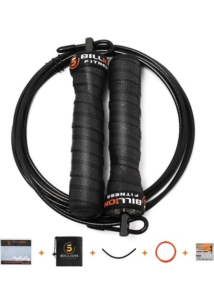 Siyah Set Stili Crossfit Atlama Ipi Hız Ağırlıklı Ip Atlama Ipi Ayarlanabilir Tel Ip Ekstra Kablolu Bilyalı Rulmanlar Kaymaz Sap (Yurt Dışından)