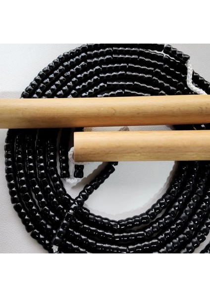 Tam Siyah Stil Ahşap Saplı Boncuklu Ip Eter Yumuşak Pvc Boncuklar Crossfit Beceri Eğitimi Basit Bağbozumu (Yurt Dışından) modelleri