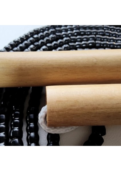 Tam Siyah Stil Ahşap Saplı Boncuklu Ip Eter Yumuşak Pvc Boncuklar Crossfit Beceri Eğitimi Basit Bağbozumu (Yurt Dışından) fırsatları