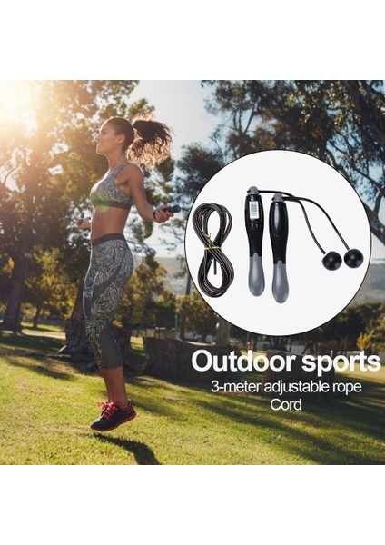 Gri Çift Kullanımlı Stil Sayaçlı Kablosuz Atlama Ipleri Dijital Ip Atlama Ipi 4 Modlu Akıllı Ip Atlama Ipi Fitness Vücut Geliştirme Egzersiz Ipi (Yurt Dışından)