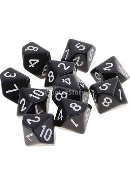 Siyah Stil Ded Zar D10 D&d Oyunları Için Çokyüzlü Zar Dnd Rpg Mtg Zar Aile Partisi Çocuk Oyun Evi Zar (Yurt Dışından)