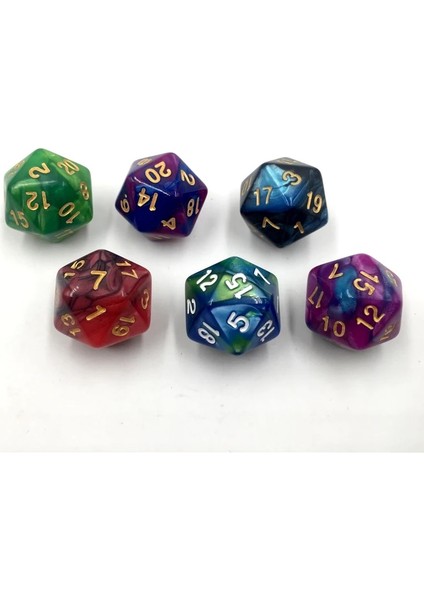 Rollooo Zar Iki Tonlu D20 Rpg Zar Zengin Renkler D20 Zar For Rpg Dungeons & Dragon 20 Faces Games Dices (Yurt Dışından)