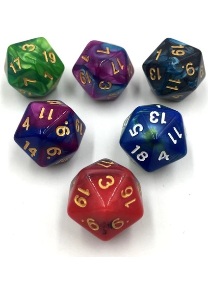 Rollooo Zar Iki Tonlu D20 Rpg Zar Zengin Renkler D20 Zar For Rpg Dungeons & Dragon 20 Faces Games Dices (Yurt Dışından)