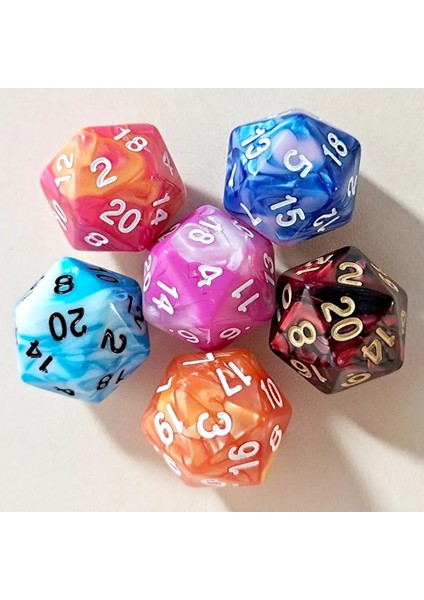 Rollooo Zar Iki Tonlu D20 Rpg Zar Zengin Renkler D20 Zar For Rpg Dungeons & Dragon 20 Faces Games Dices (Yurt Dışından)