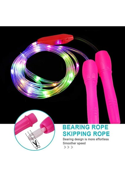 Pembe B Stili Aydınlık Ip Atlama Ipi Egzersiz Atlama Oyunu Fitness Spor Ürünleri Çocuk Öğrencileri Yetişkinler Akülü Top ile Kalori (Yurt Dışından) fırsatları