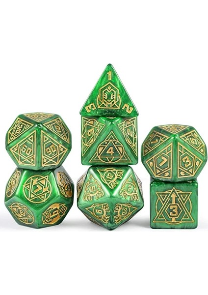 Parlak Yeşil Tarzı 25MM Reçine Zar Saydam Çokyüzlü D&d Zar Seti, Dnd Rolling ve Tabl Için Hediye Metal Kutulu (Yurt Dışından)