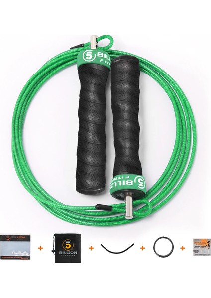 Yeşil Set Stili Crossfit Atlama Ipi Hız Ağırlıklı Ip Atlama Ipi Ayarlanabilir Tel Ip Ekstra Kablolu Bilyalı Rulmanlar Kaymaz Sap (Yurt Dışından)