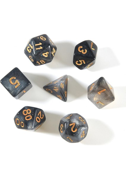 Siyah Beyaz Tarzı Dnd Mtg Masa Üstü Rpg Oyunları Için Siyah Ipli Çantalı Yeni Nebula Zar Seti (Yurt Dışından)