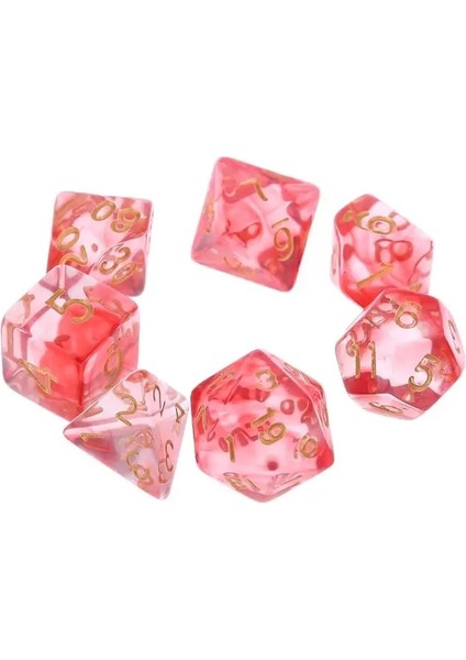 Kırmızı Stil Et Şeffaf Taraflı Zar D4 D6 D8 D10 D12 D20 Dungeons & Dragon D&d Rpg Poly Table Board Games Toy (Yurt Dışından)
