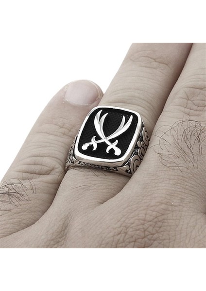 Erkek Yüzük Gümüş 925 Taşsız Çift Kılıç fiyatları