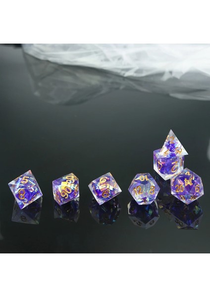 B01 Stili El Yapımı Zar Seti Hassas Renkli Keskin Kenarlı Güzel ve D4-D20, Dnd Rpg Hediyelik Tahta Oyunları Üst Sınıf Çokyüzlü (Yurt Dışından)