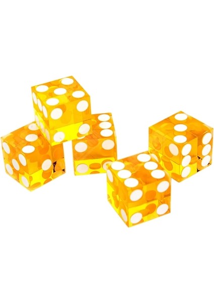 R Stili 5 Adet Yüksek Dereceli Akrilik Şeffaf Zar Altı Taraflı D Casino Zar, Jilet Kenarları ile (Yurt Dışından) fiyatları